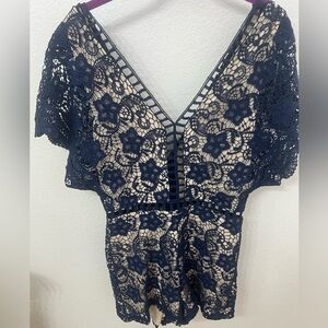Blue Lace Romper